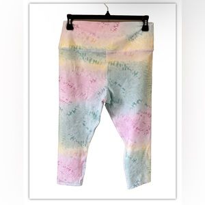 Scorpio Sol Women's  Tie Dye Capri Length Yoga Leggings Elastic Waist Size XL